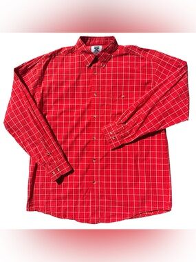 Twenty X Performance XL Red Plaid Western Shirt 100% Cotton L/S Button Down